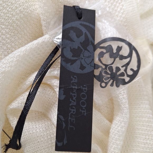 Poof Apparel NEW Cream Coquette Feminine Criss Cross Strappy Tunic Sweater Sz. M - Picture 3 of 12